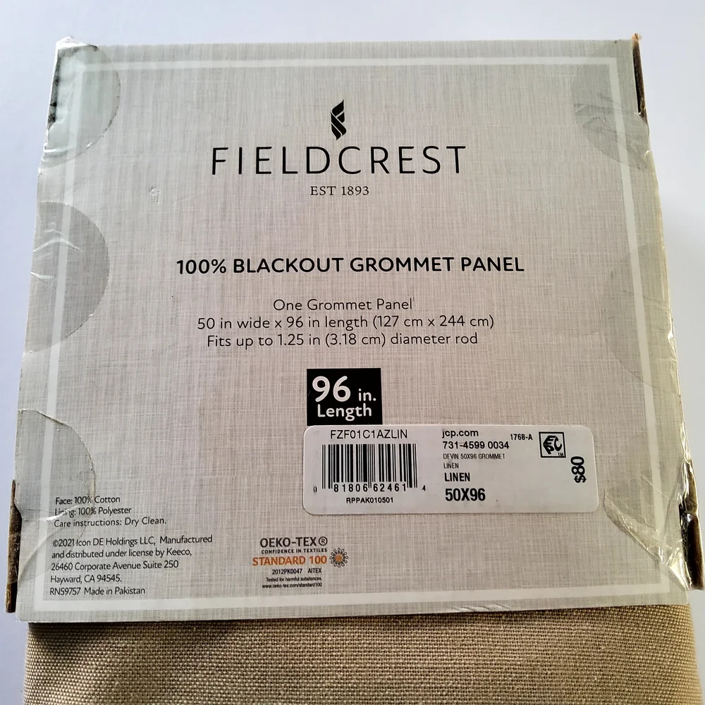 Fieldcrest Linen Blackout Grommet Panel - Picture 4 of 5